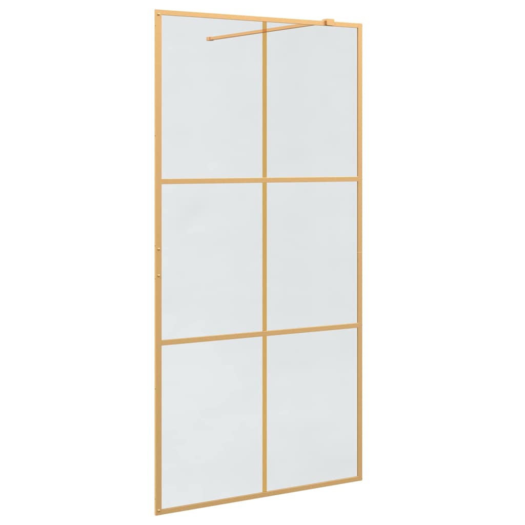Walk-in brusevæg Guld 100 x 195 cm hærdet glas