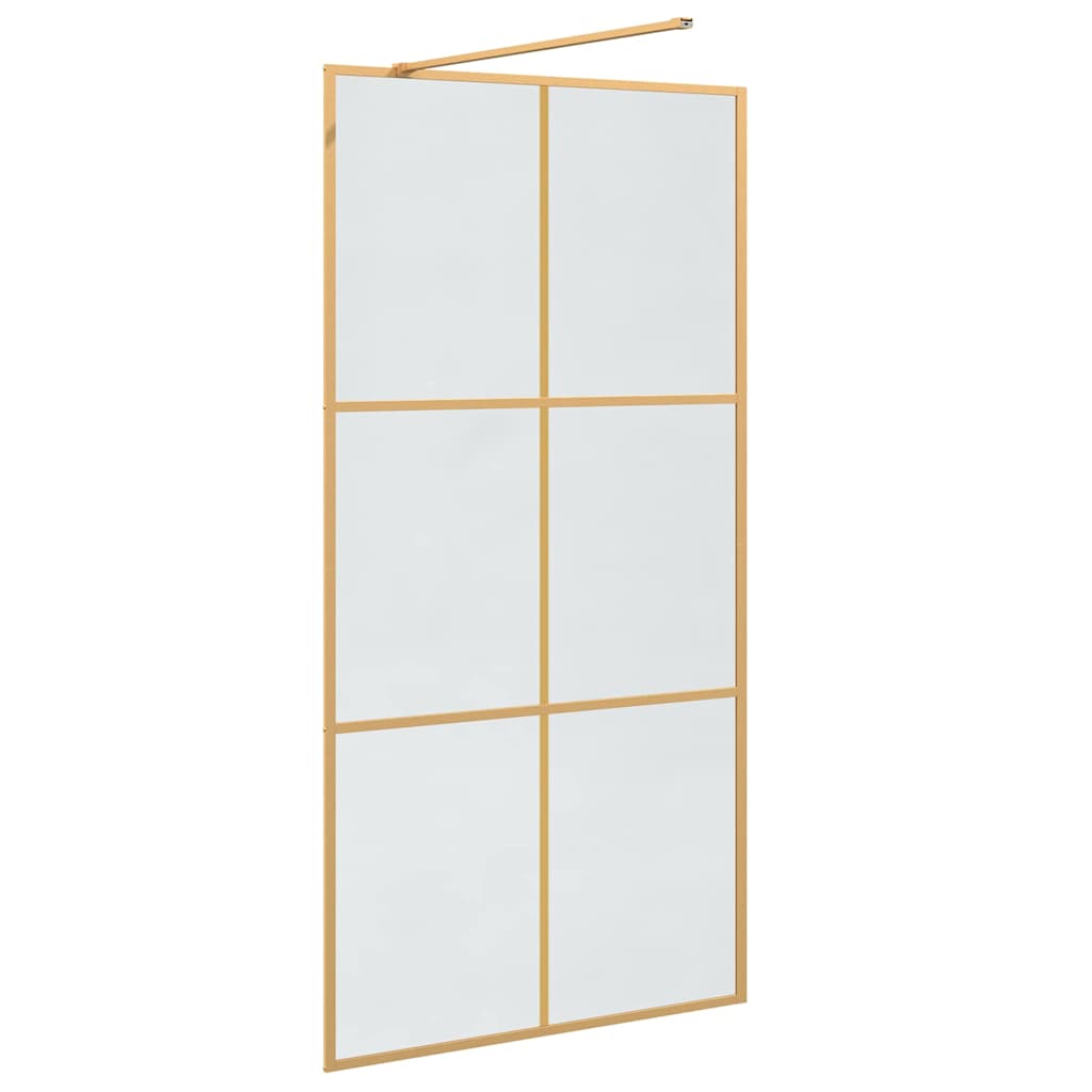 Walk-in brusevæg Guld 100 x 195 cm hærdet glas