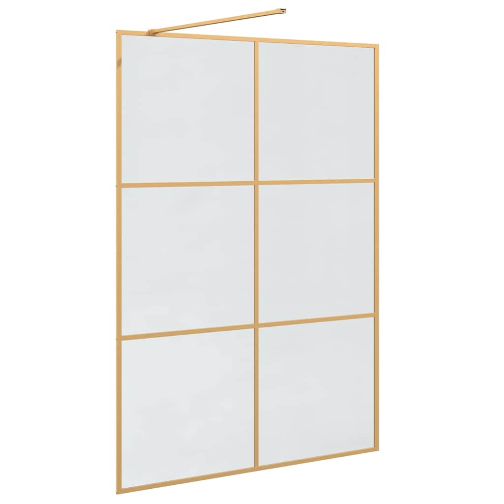 Walk-in brusevæg Guld 140 x 195 cm hærdet glas
