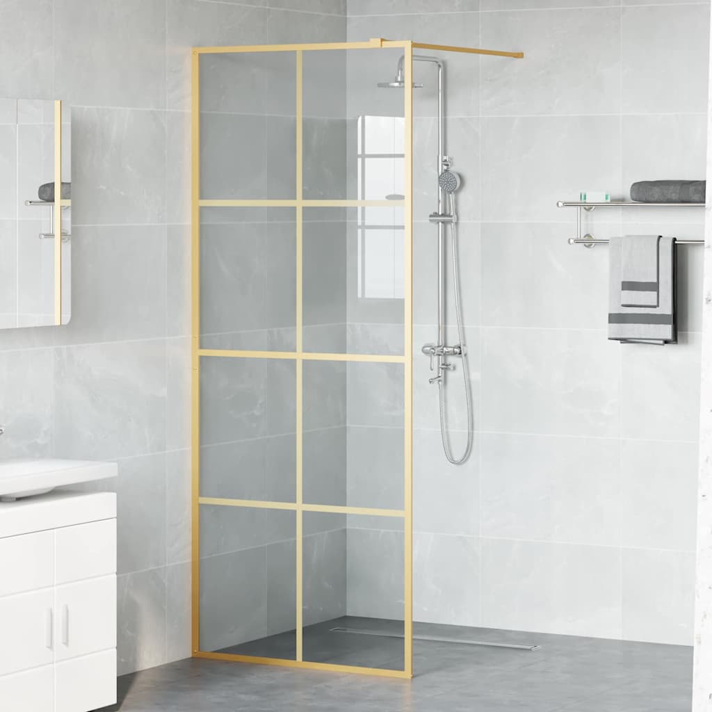 Walk-in brusevæg Guld 80 x 195 cm hærdet glas