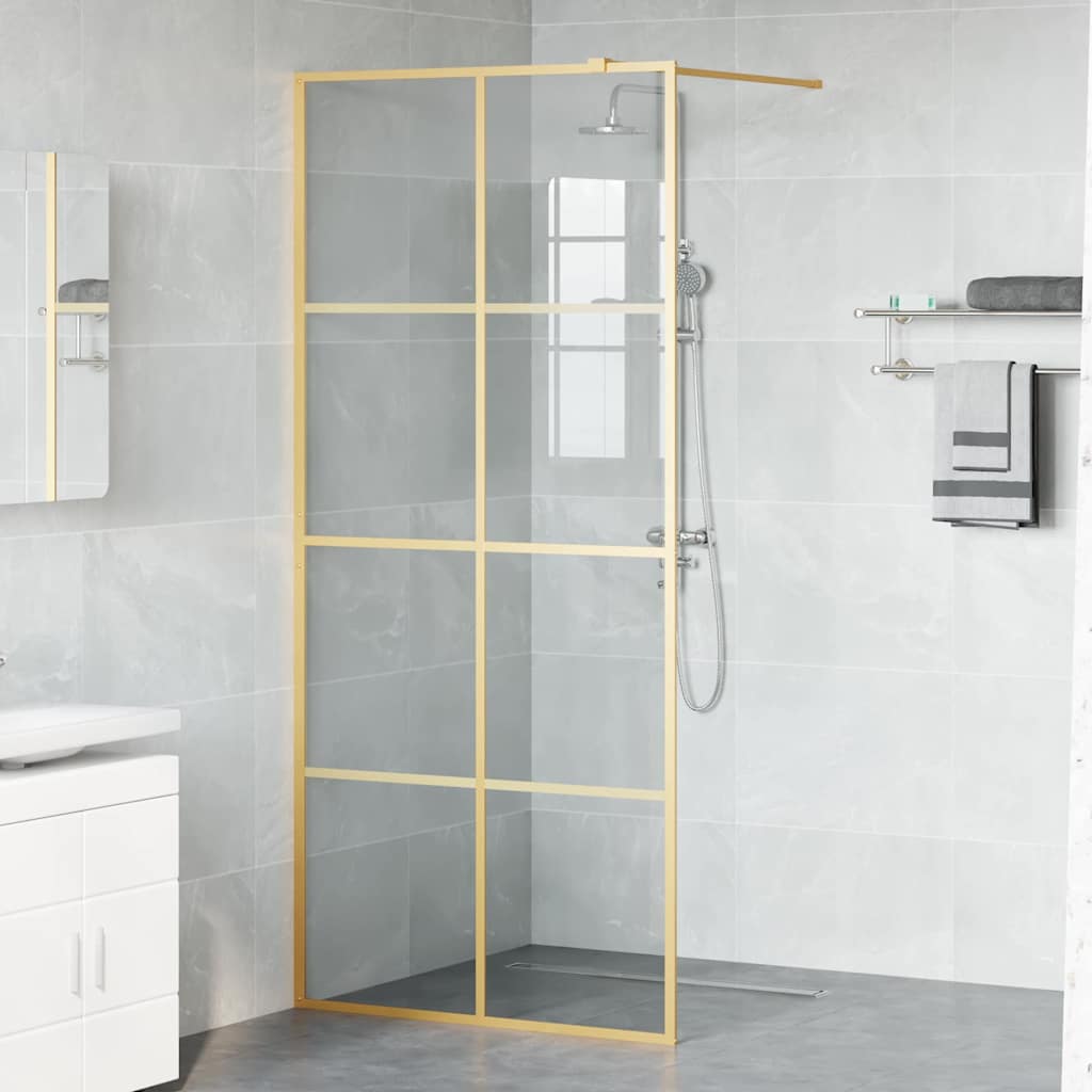 Walk-in brusevæg Guld 90 x 195 cm hærdet glas
