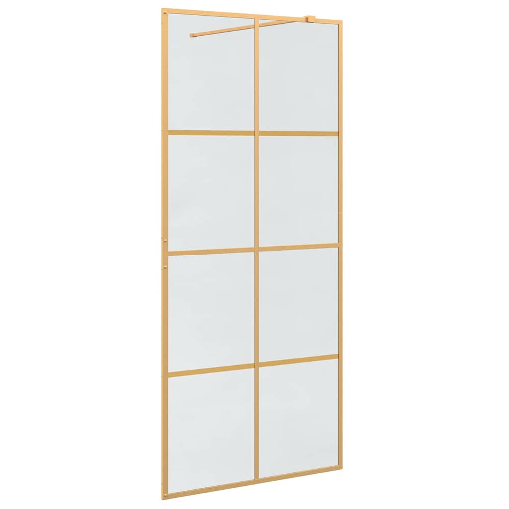 Walk-in brusevæg Guld 90 x 195 cm hærdet glas