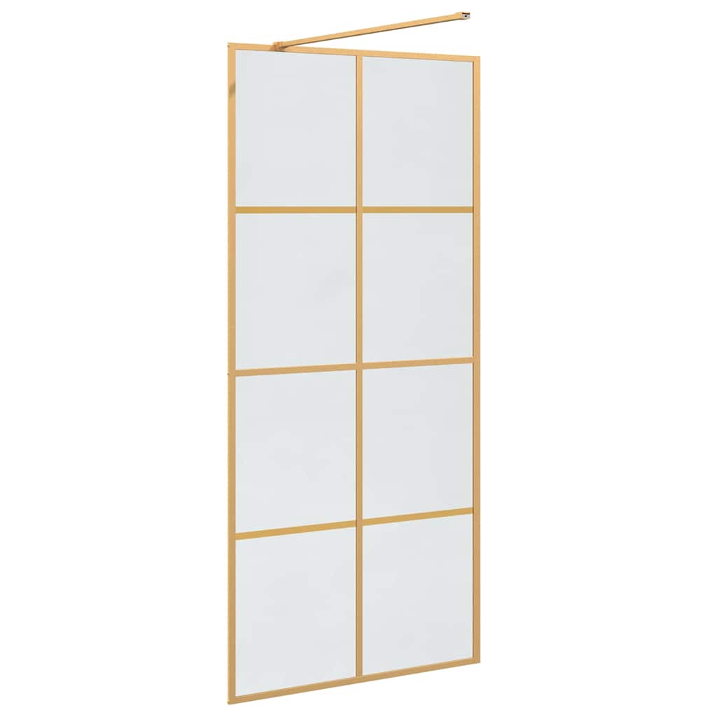 Walk-in brusevæg Guld 90 x 195 cm hærdet glas
