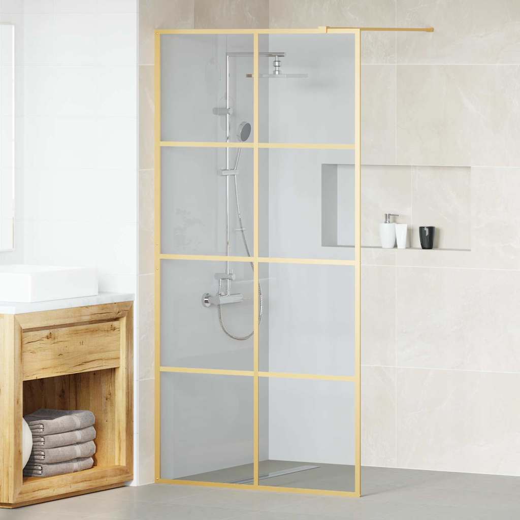 Walk-in brusevæg Guld 100 x 195 cm hærdet glas
