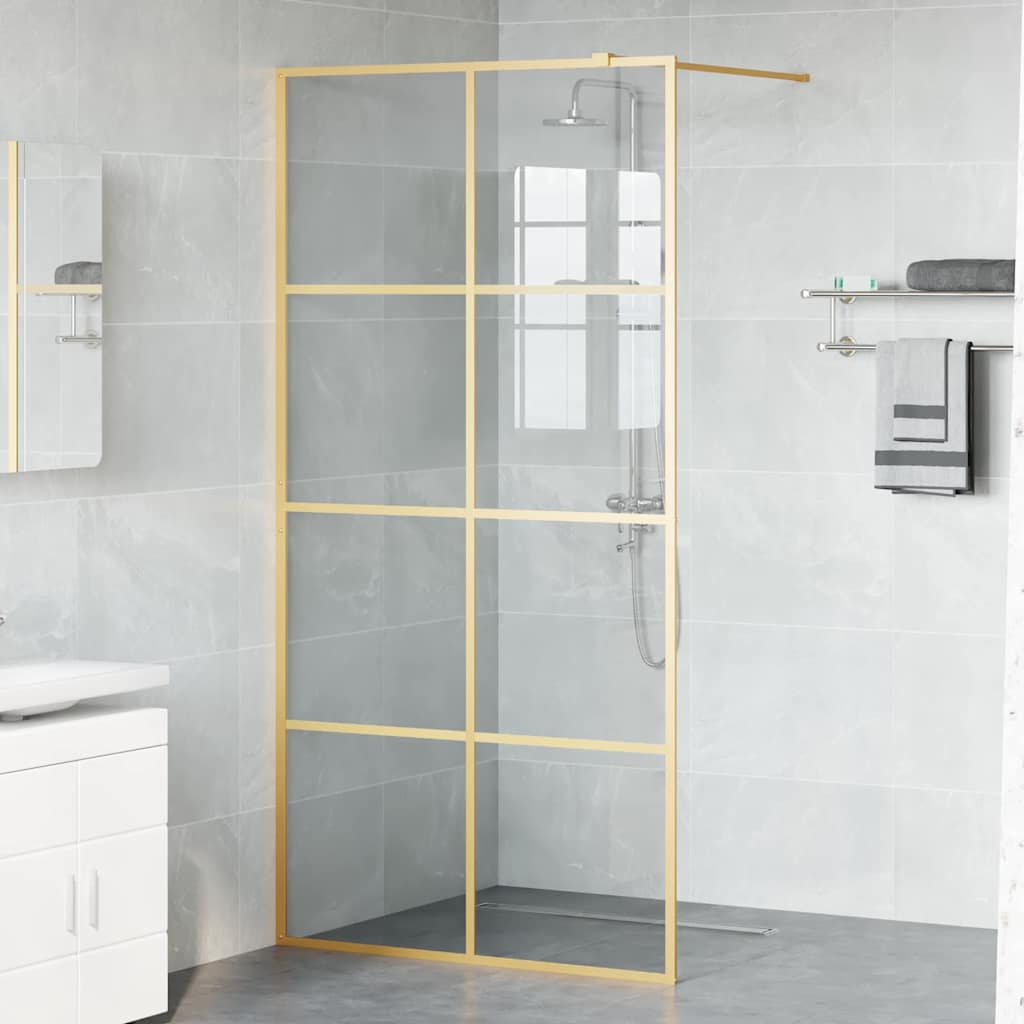 Walk-in brusevæg Guld 100 x 195 cm hærdet glas