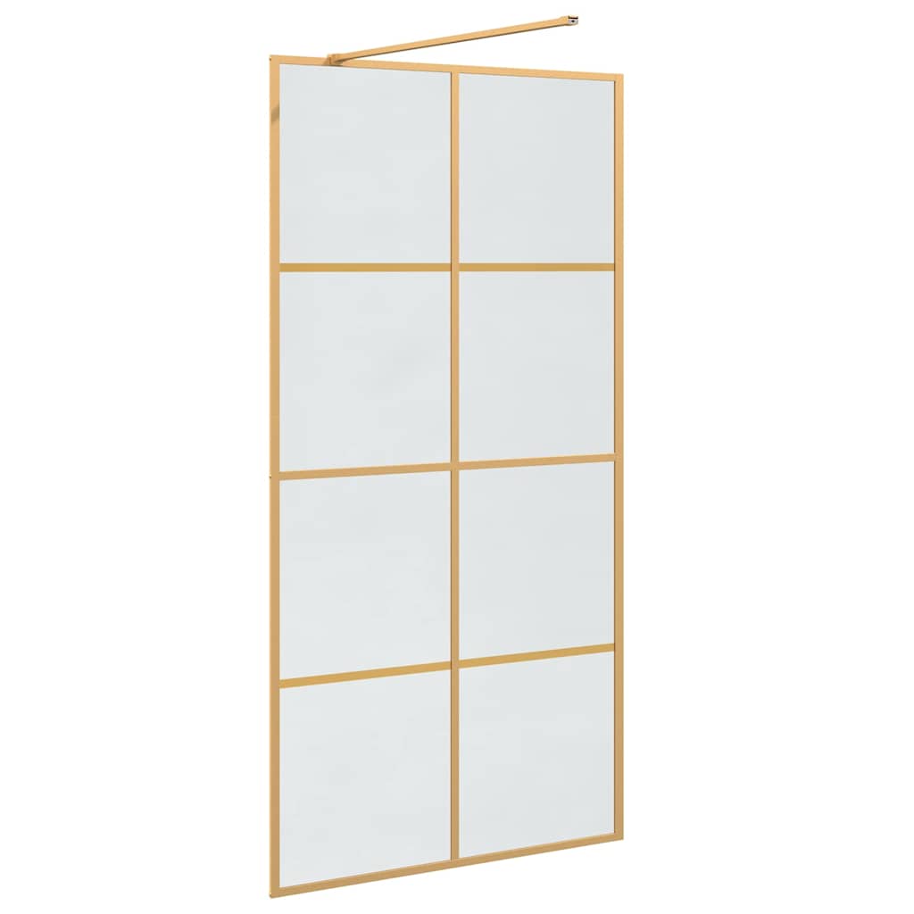Walk-in brusevæg Guld 100 x 195 cm hærdet glas