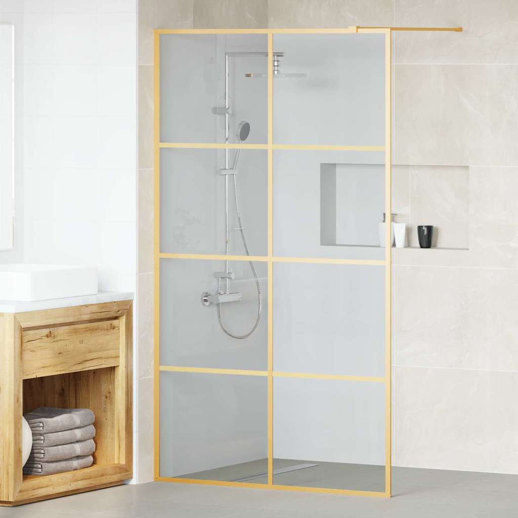 Walk-in brusevæg Guld 115 x 195 cm hærdet glas