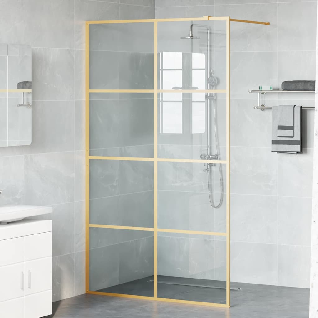 Walk-in brusevæg Guld 115 x 195 cm hærdet glas