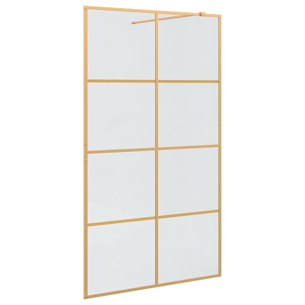 Walk-in brusevæg Guld 115 x 195 cm hærdet glas