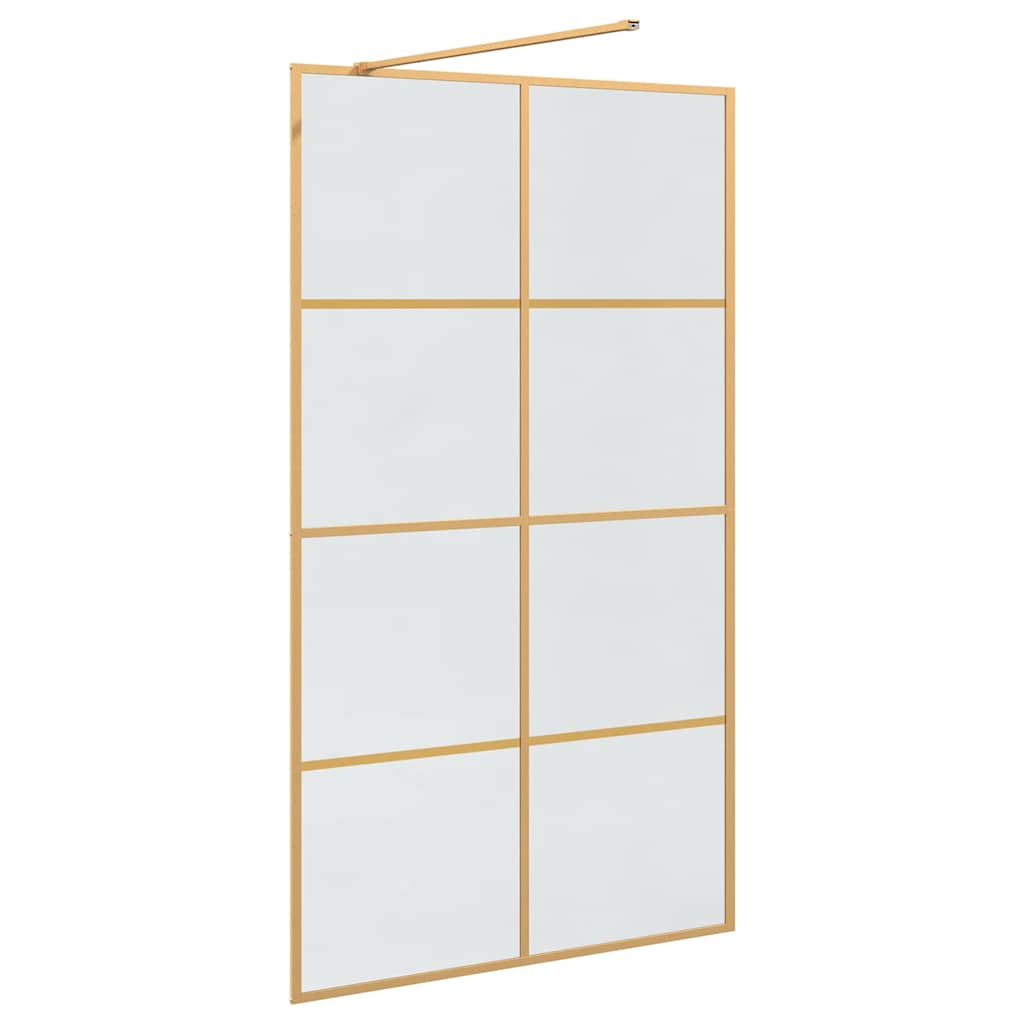 Walk-in brusevæg Guld 115 x 195 cm hærdet glas