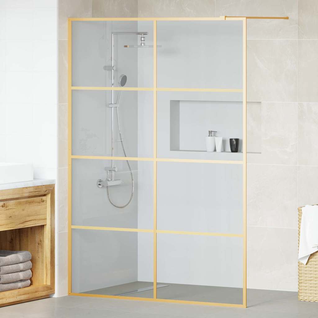 Walk-in brusevæg Guld 140 x 195 cm hærdet glas