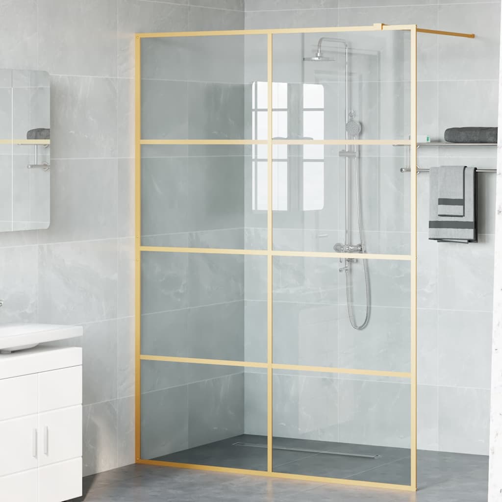 Walk-in brusevæg Guld 140 x 195 cm hærdet glas
