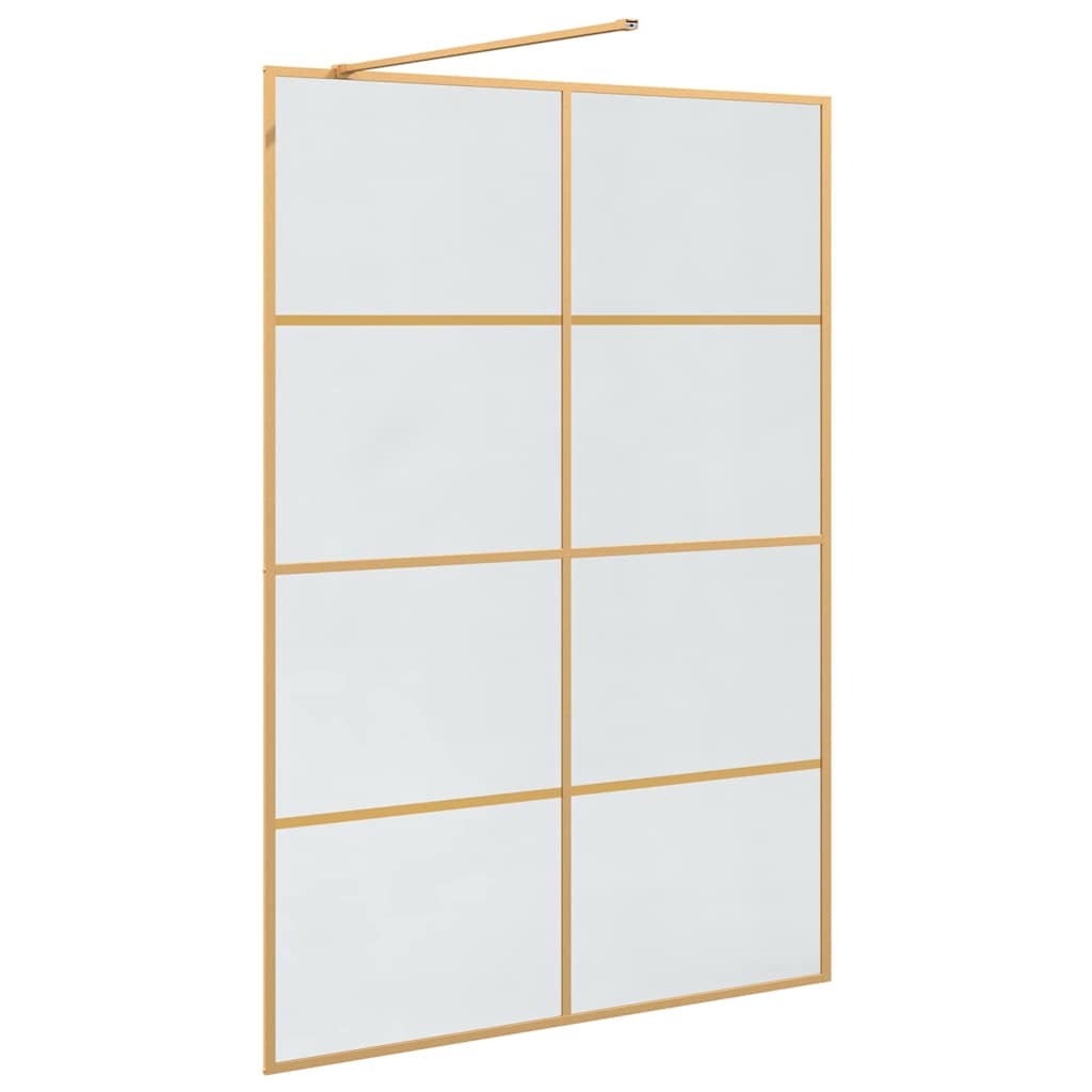 Walk-in brusevæg Guld 140 x 195 cm hærdet glas