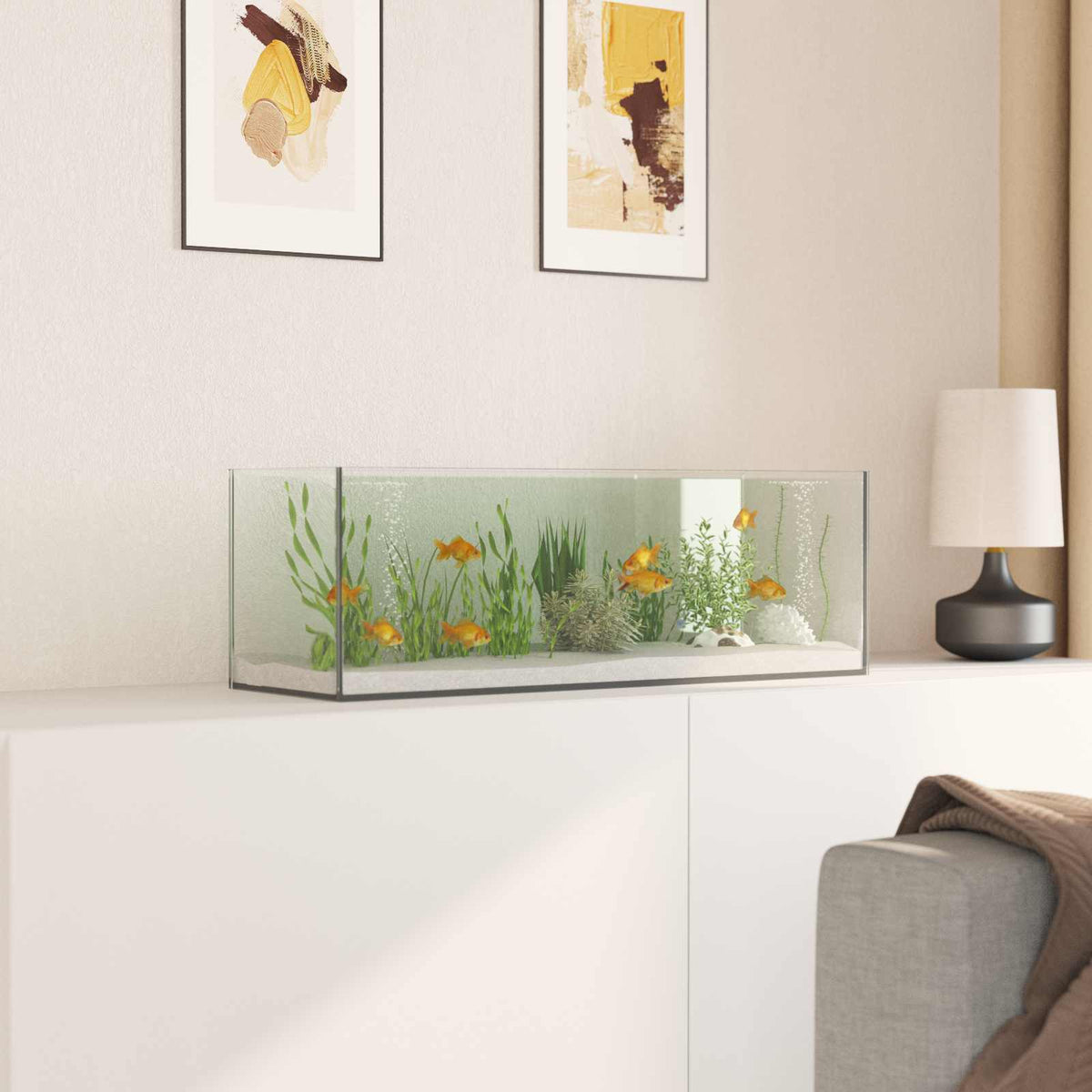 Akvarium med opbevaring Transparent 60 x 20 x 20 cm Glas