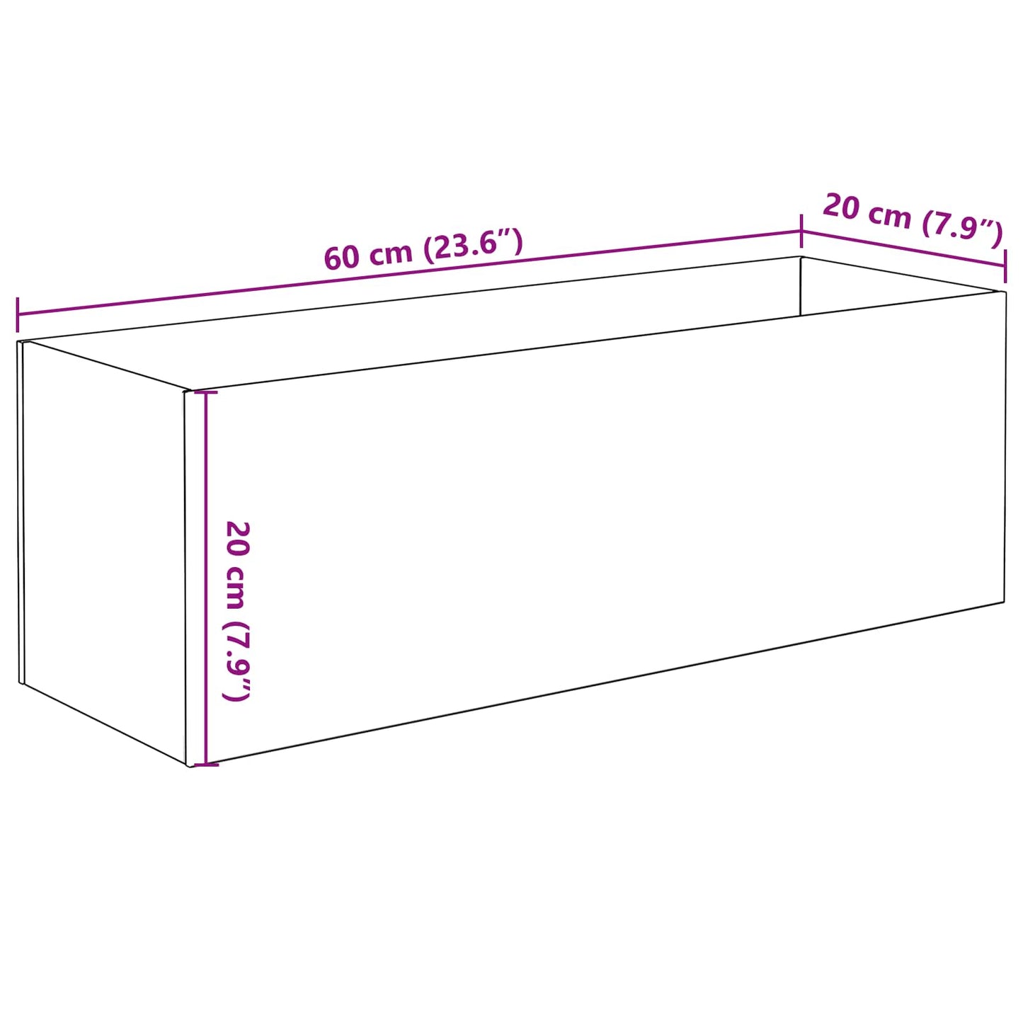Akvarium med opbevaring Transparent 60 x 20 x 20 cm Glas