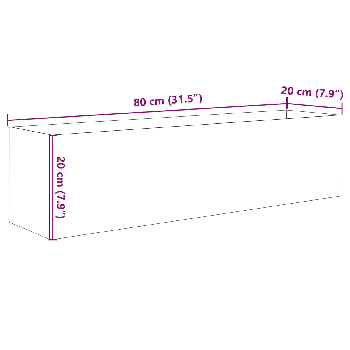 Akvarium med opbevaring Transparent 80 x 20 x 20 cm Glas