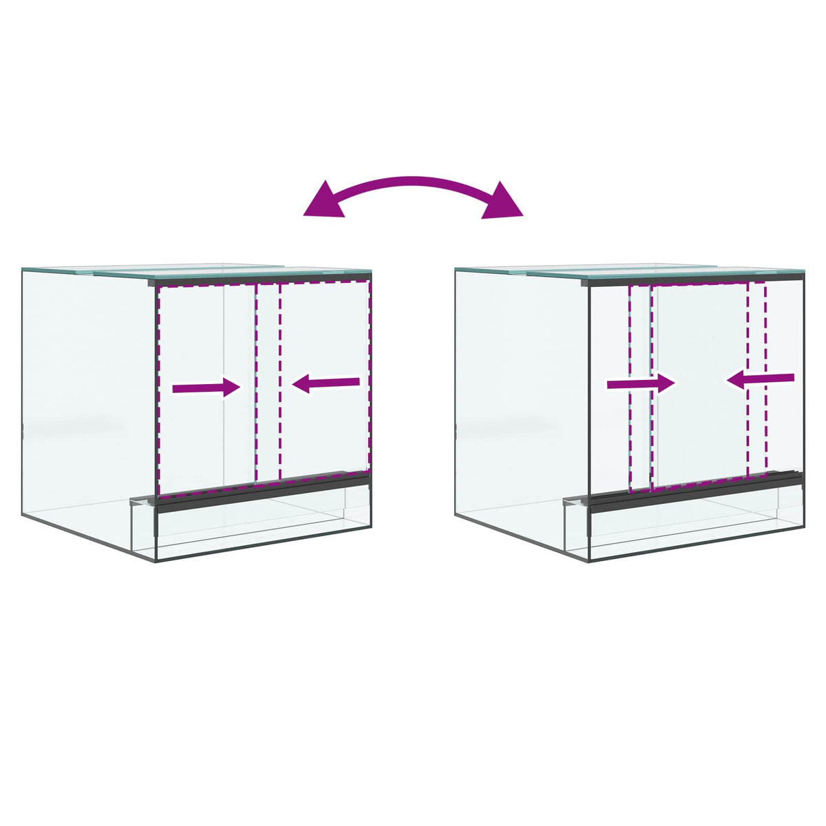 Terrarium med opbevaring Transparent 30 x 30 x 30 cm Glas