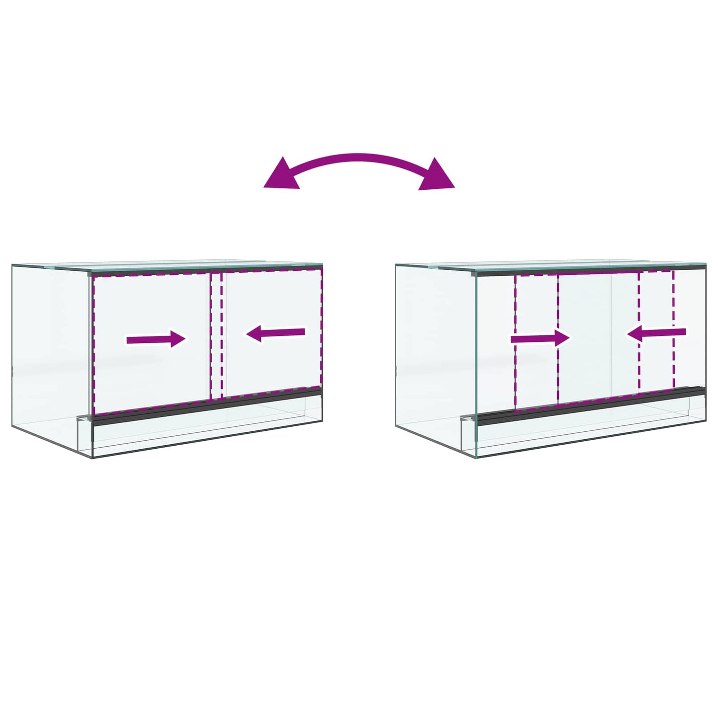 Terrarium med opbevaring Transparent 50 x 30 x 30 cm Glas
