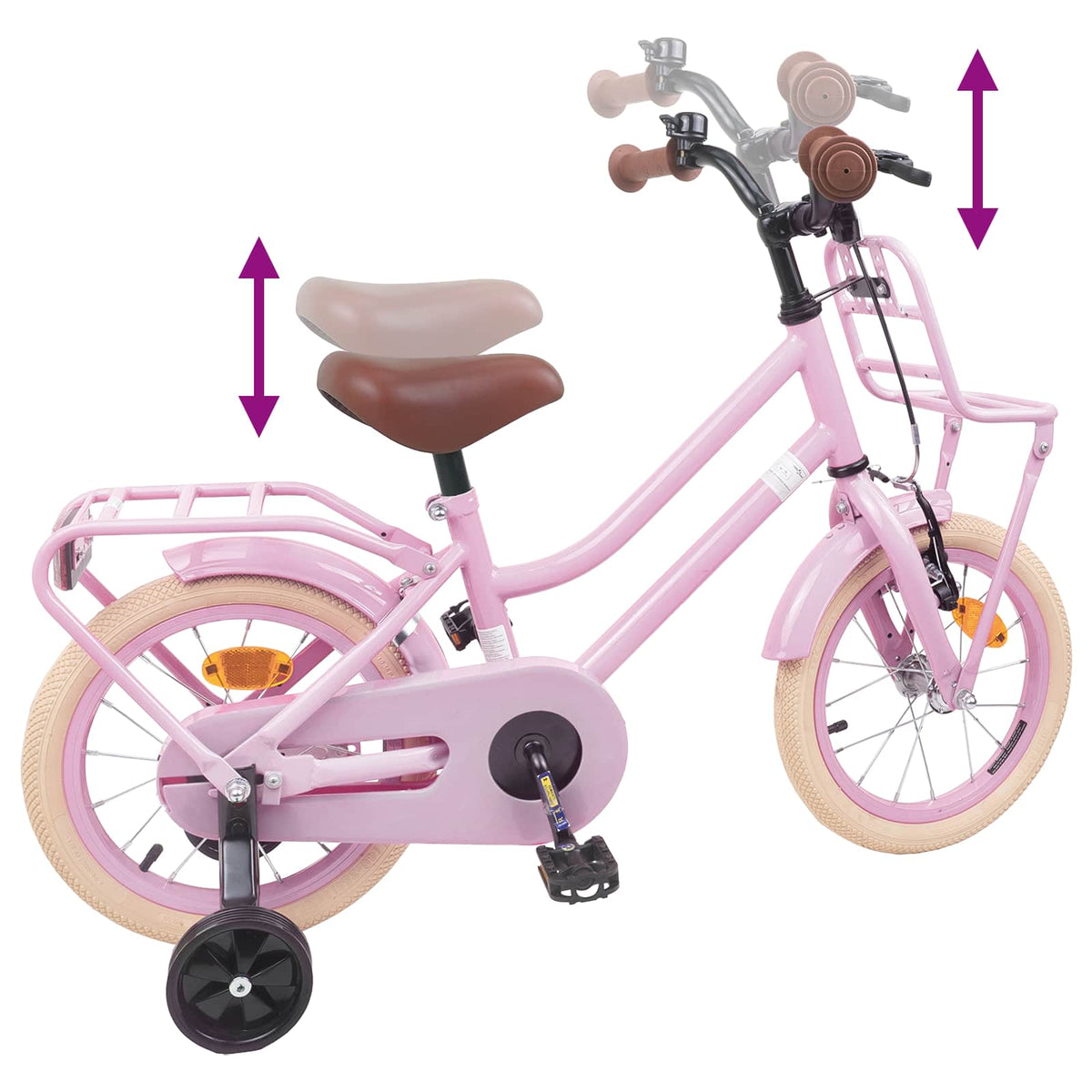 Børnecykel 14 tommer anbefalet til 3-5 år gammel Lys pink
