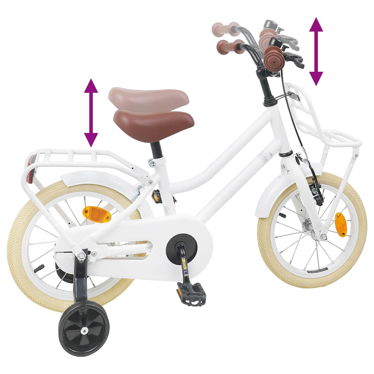 Børnecykel 16 tommer til 4-6 år gamle Hvid