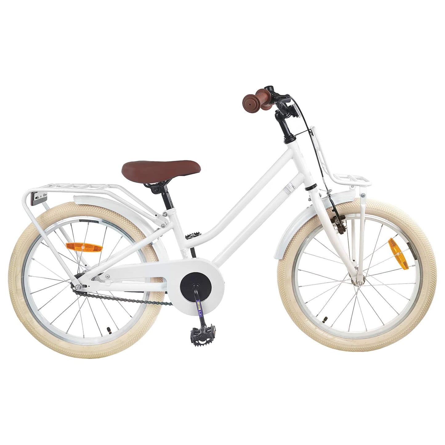 Børnecykel 18 tommer til 5-7 år gammel Hvid