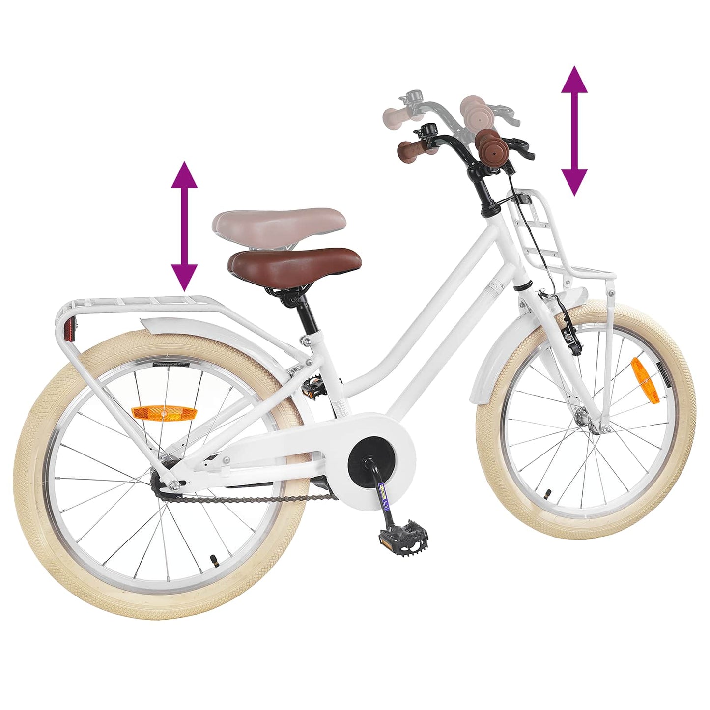 Børnecykel 20 tommer til børn i alderen 6-11 år Hvid