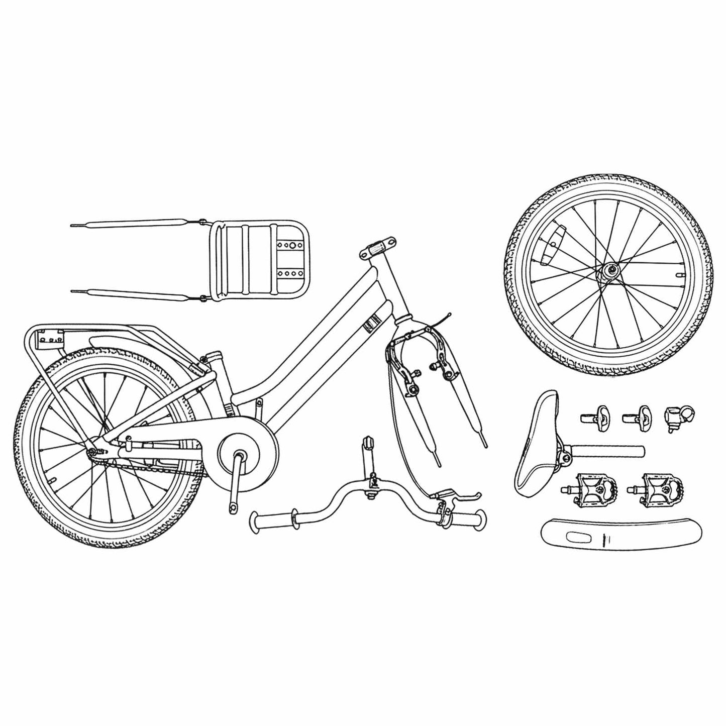 Børnecykel 20 tommer til børn i alderen 6-11 år Hvid