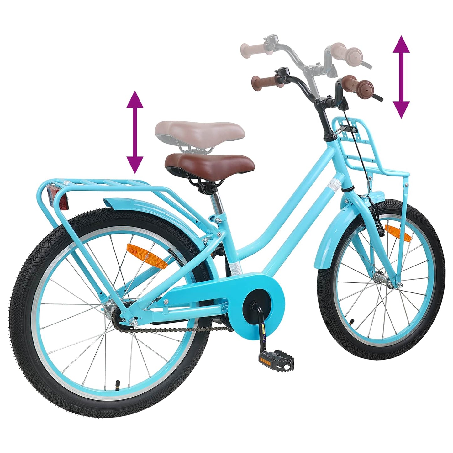 Børnecykel 18 tommer til 5-7 år gammel Lyseblå