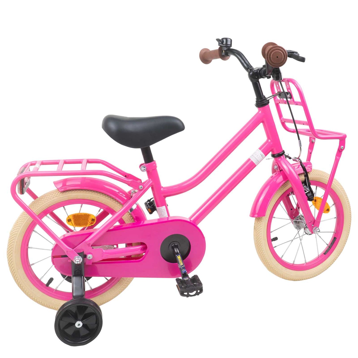 Børnecykel 14 tommer anbefalet til 3-5 år gammel Mørk pink