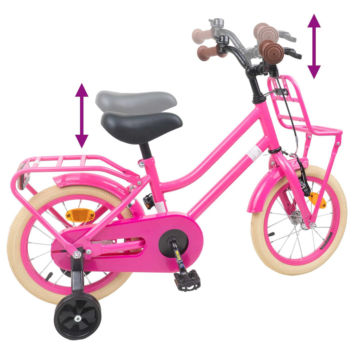Børnecykel 16 tommer til 4-6 år gamle Mørk pink