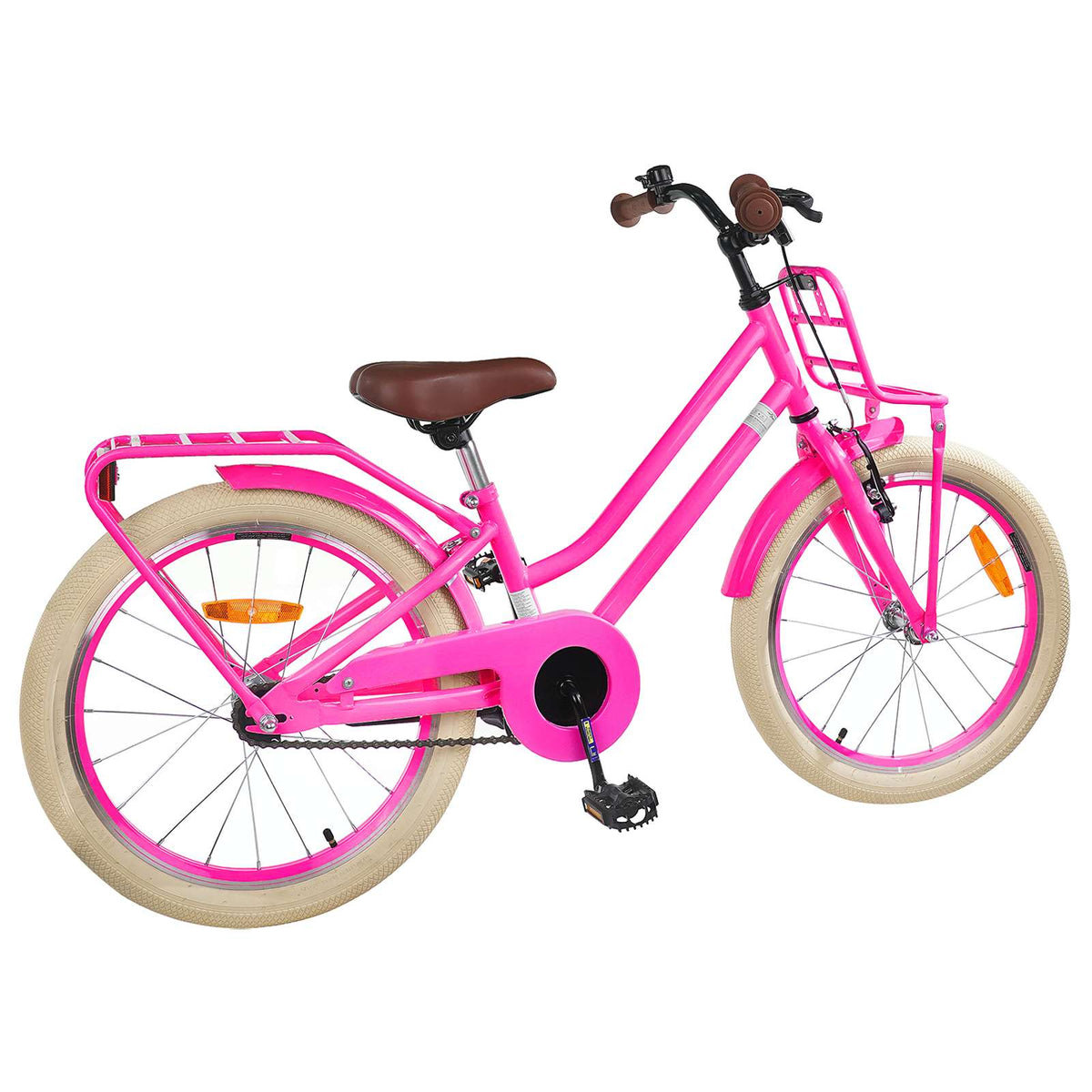 Børnecykel 18 tommer til 5-7 år gammel Mørk pink