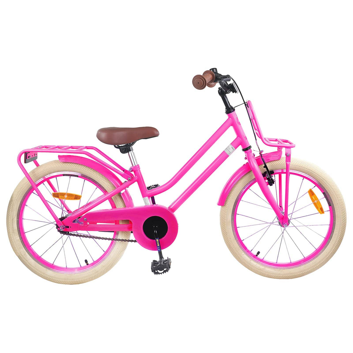 Børnecykel 18 tommer til 5-7 år gammel Mørk pink