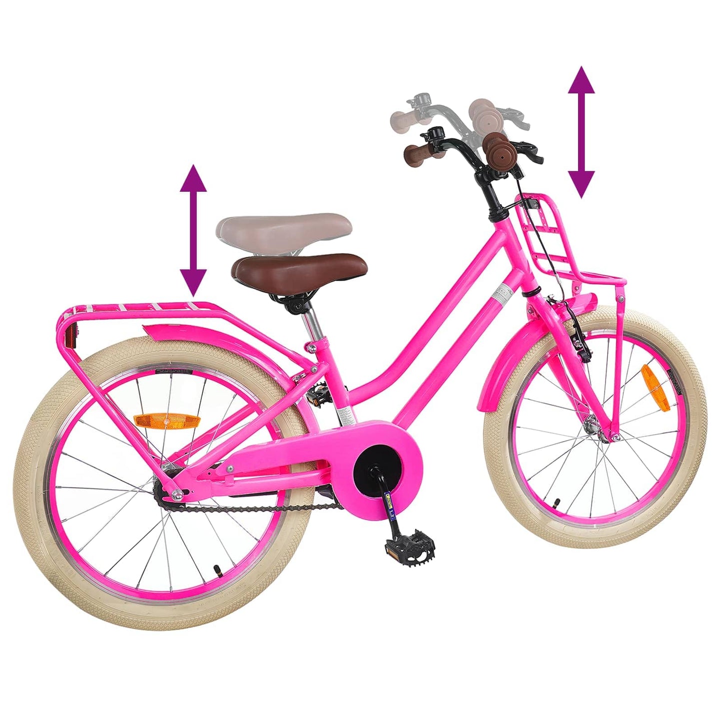Børnecykel 20 tommer til børn i alderen 6-11 år Mørk pink