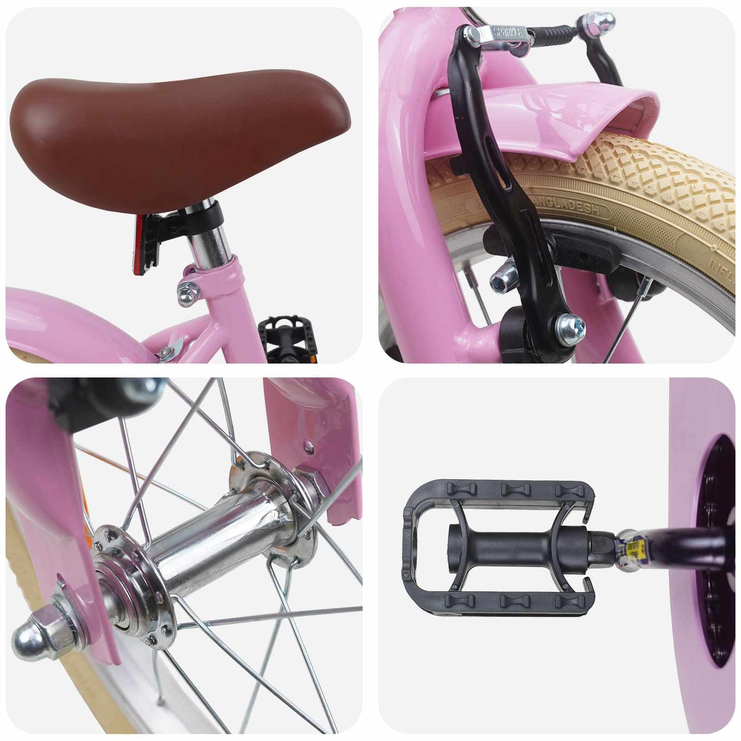 Børnecykel 16 tommer til 4-6 år gamle Lys pink
