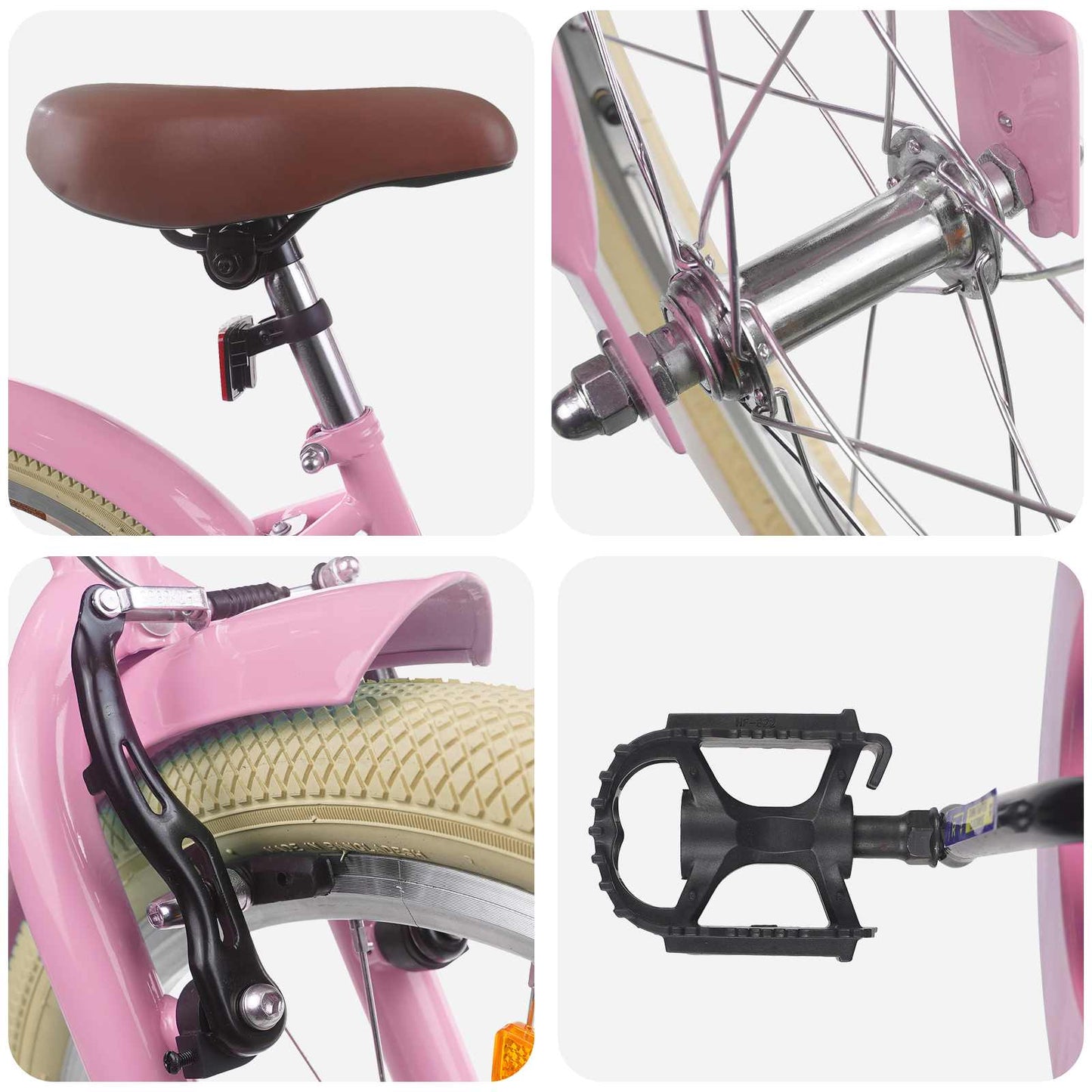 Børnecykel 18 tommer til 5-7 år gammel Lys pink