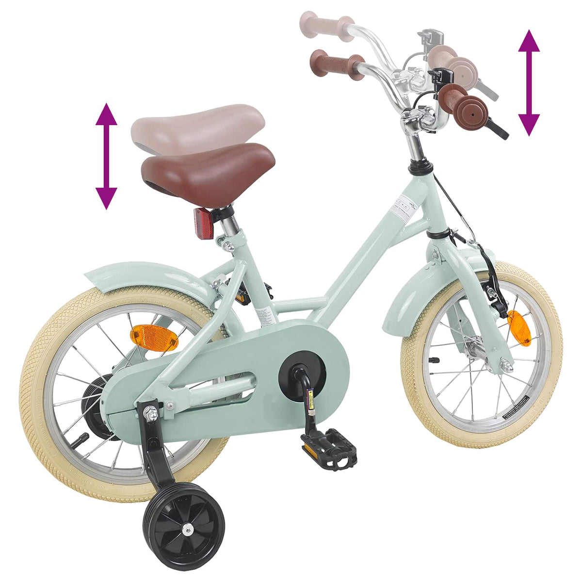 Børnecykel 16 tommer til 4-6 år gamle Lys grøn