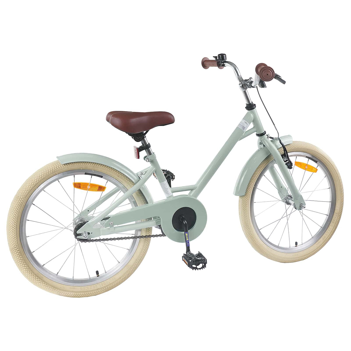 Børnecykel 18 tommer til 5-7 år gammel Lys grøn