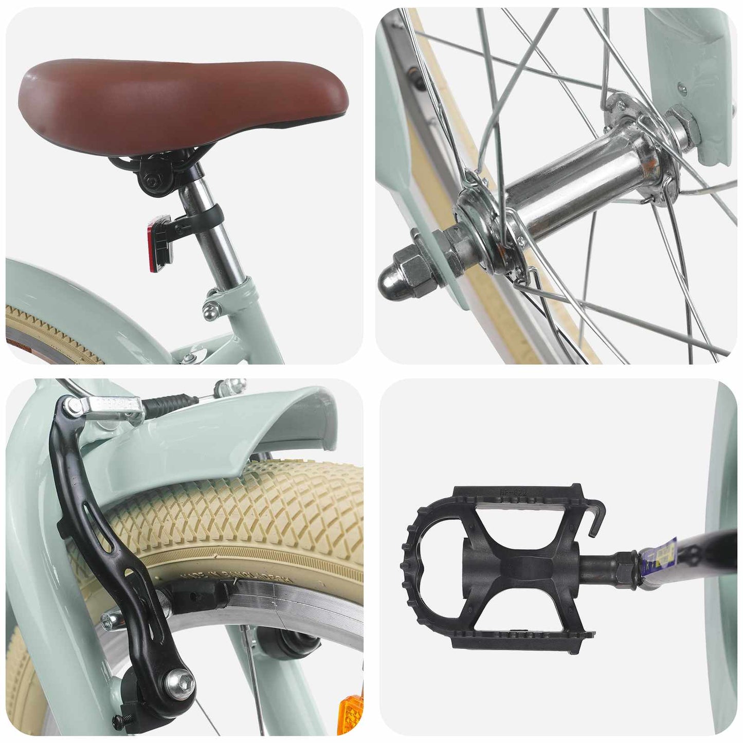 Børnecykel 20 tommer til børn i alderen 6-11 år Lys grøn