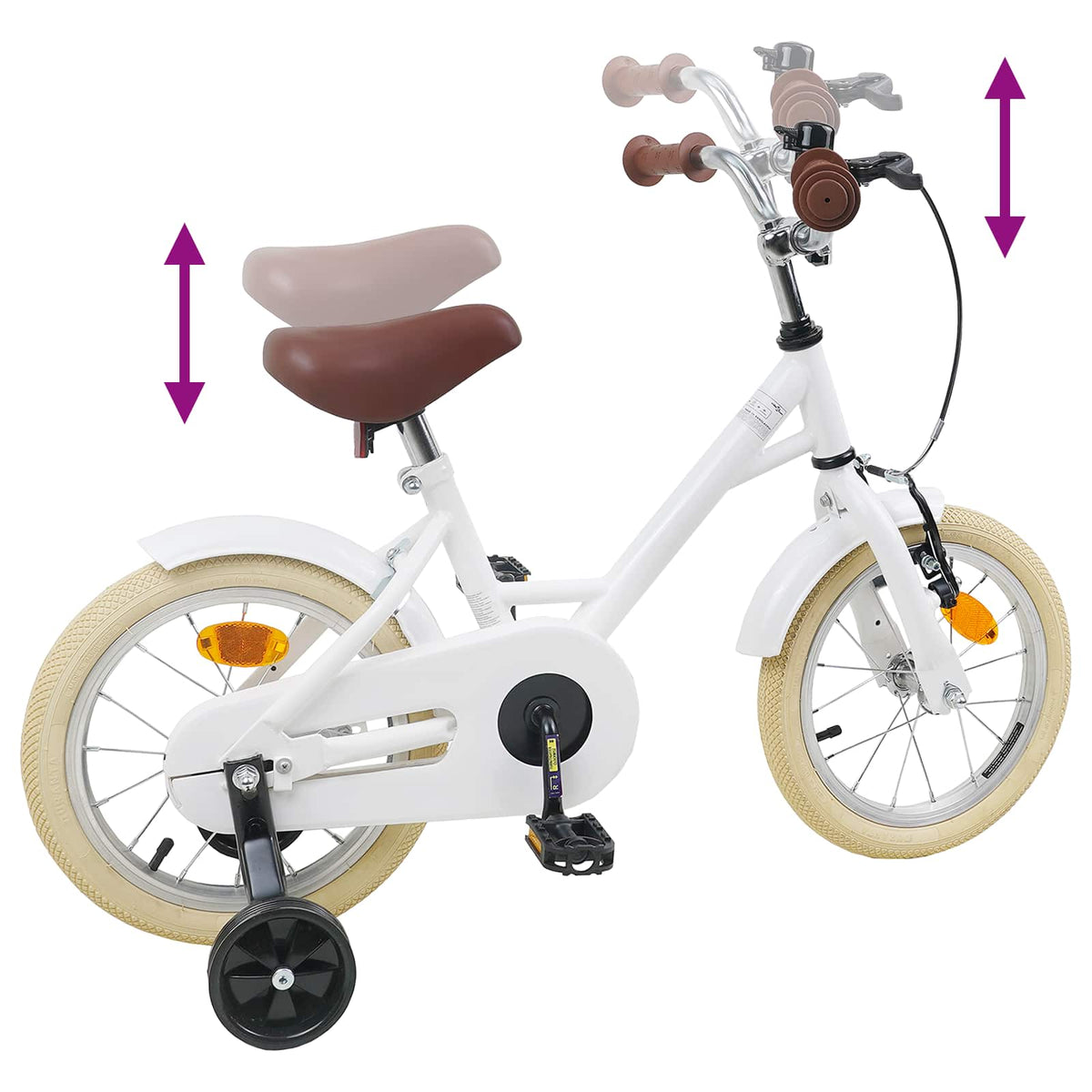 Børnecykel 14 tommer anbefalet til 3-5 år gammel Hvid