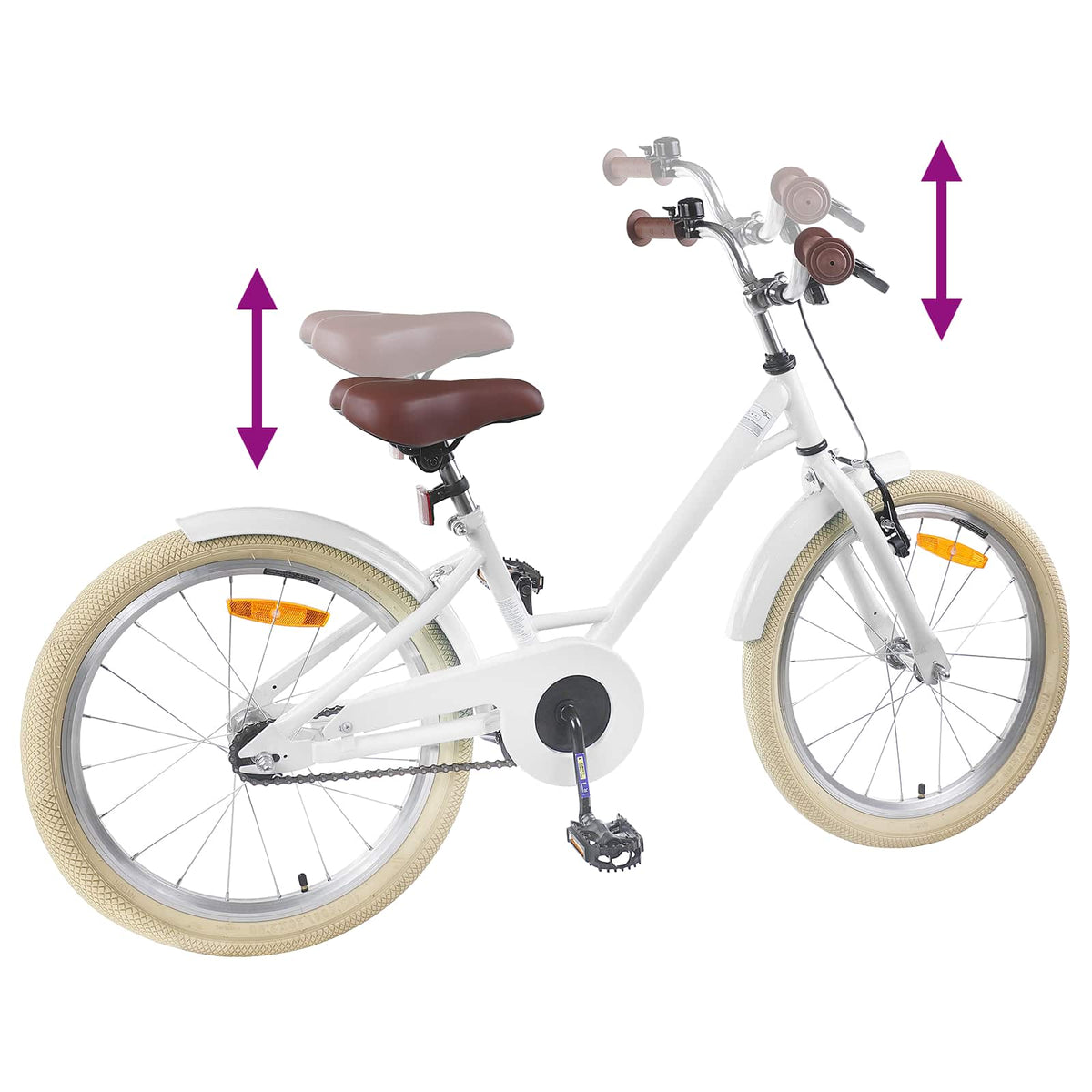 Børnecykel 20 tommer til børn i alderen 6-11 år Hvid
