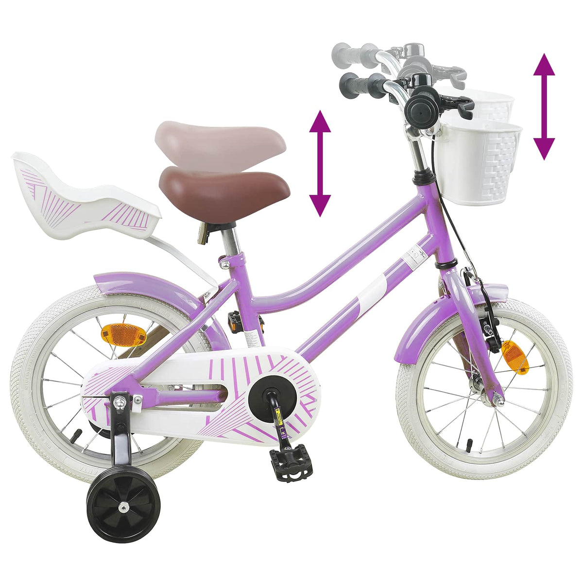 Børnecykel 16 tommer til 4-6 år gamle Lilla