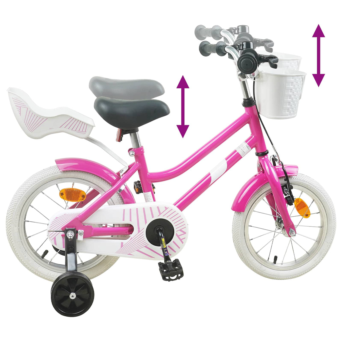 Børnecykel 14 tommer anbefalet til 3-5 år gammel Mørk pink