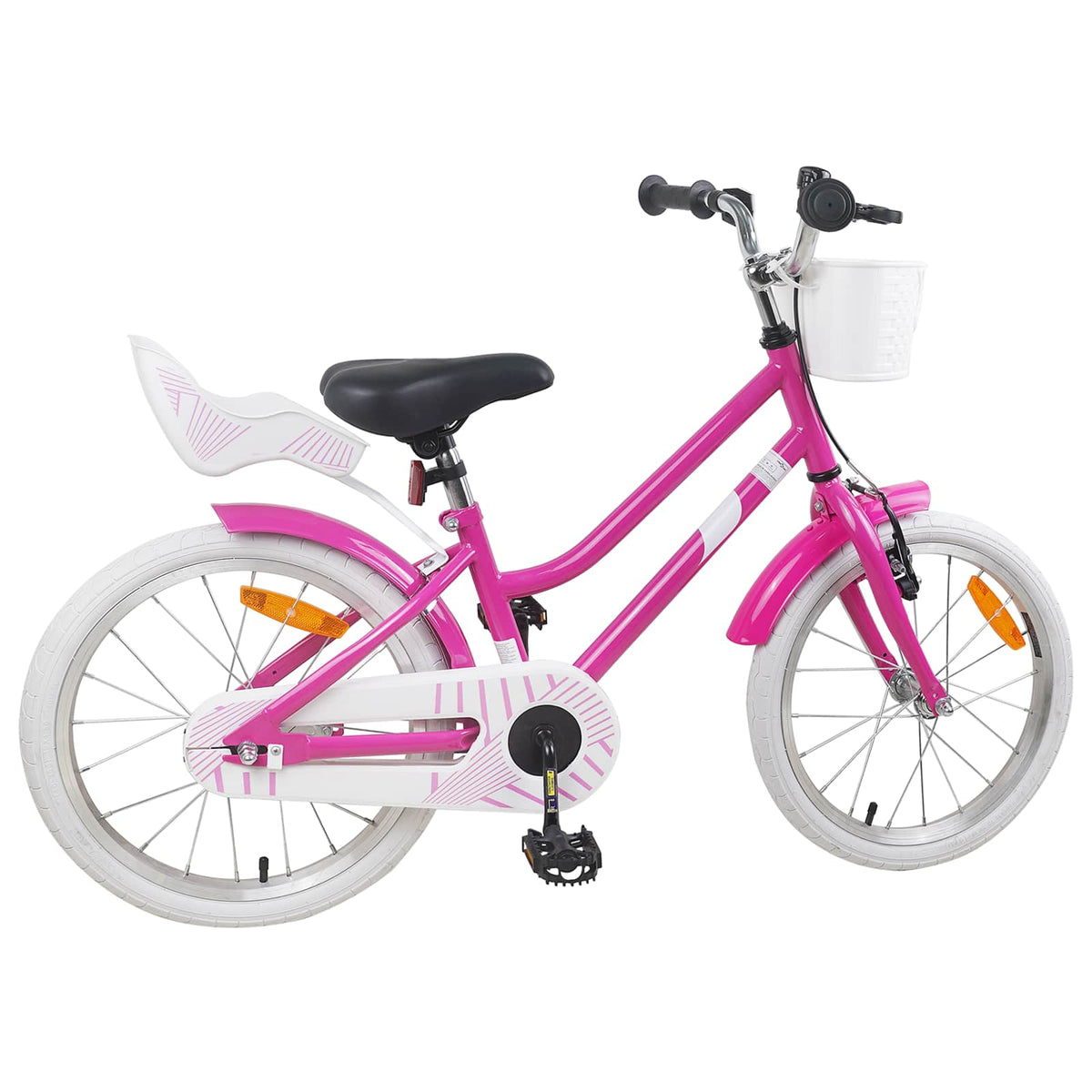 Børnecykel 18 tommer til 5-7 år gammel Mørk pink