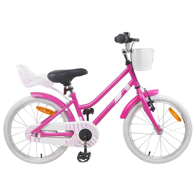 Børnecykel 18 tommer til 5-7 år gammel Mørk pink