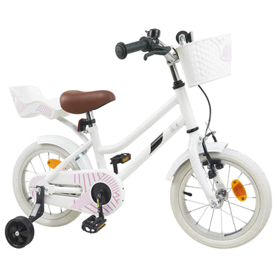 Børnecykel 14 tommer anbefalet til 3-5 år gammel Hvid