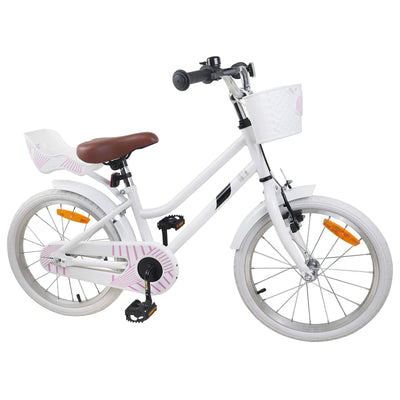 Børnecykel 18 tommer til 5-7 år gammel Hvid