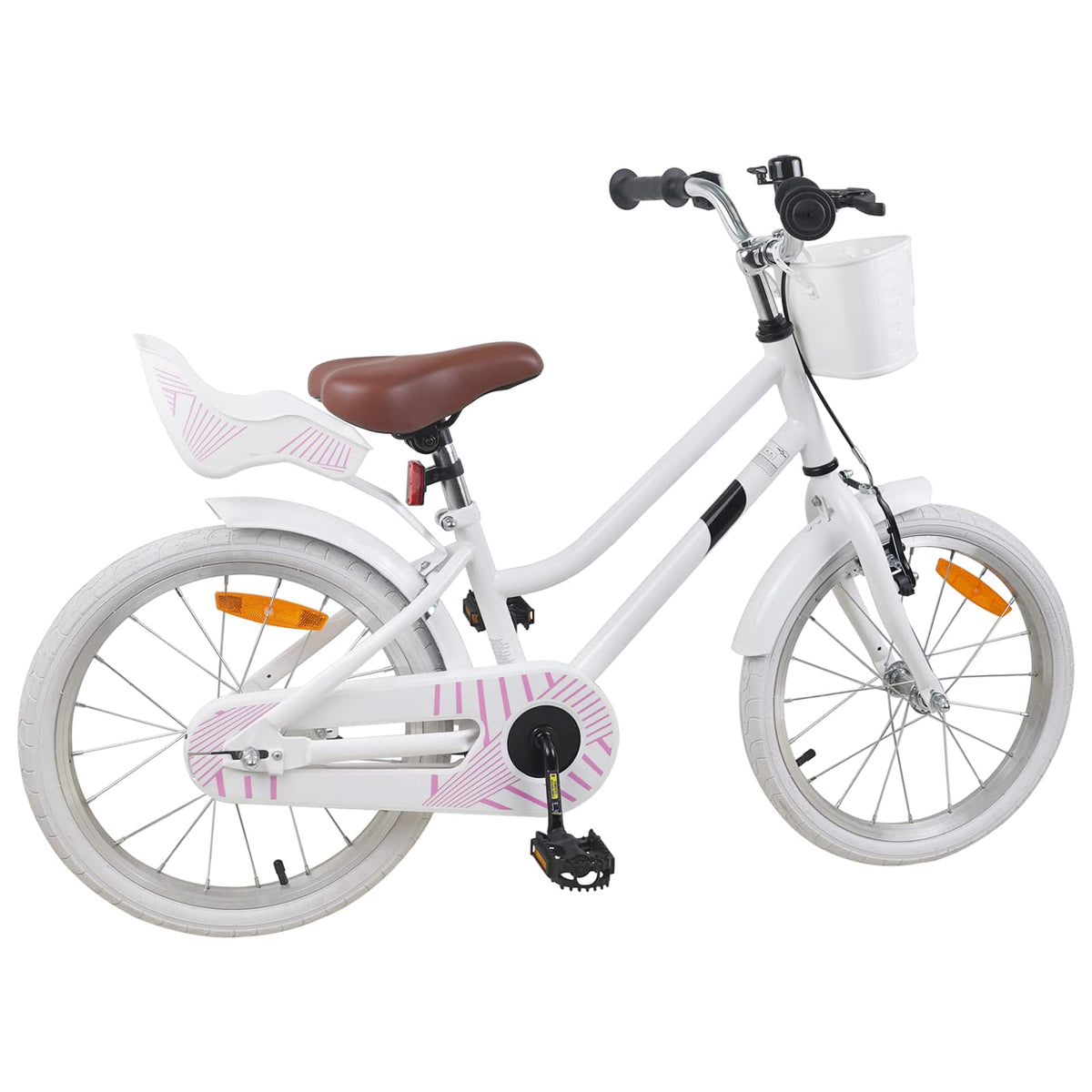 Børnecykel 18 tommer til 5-7 år gammel Hvid