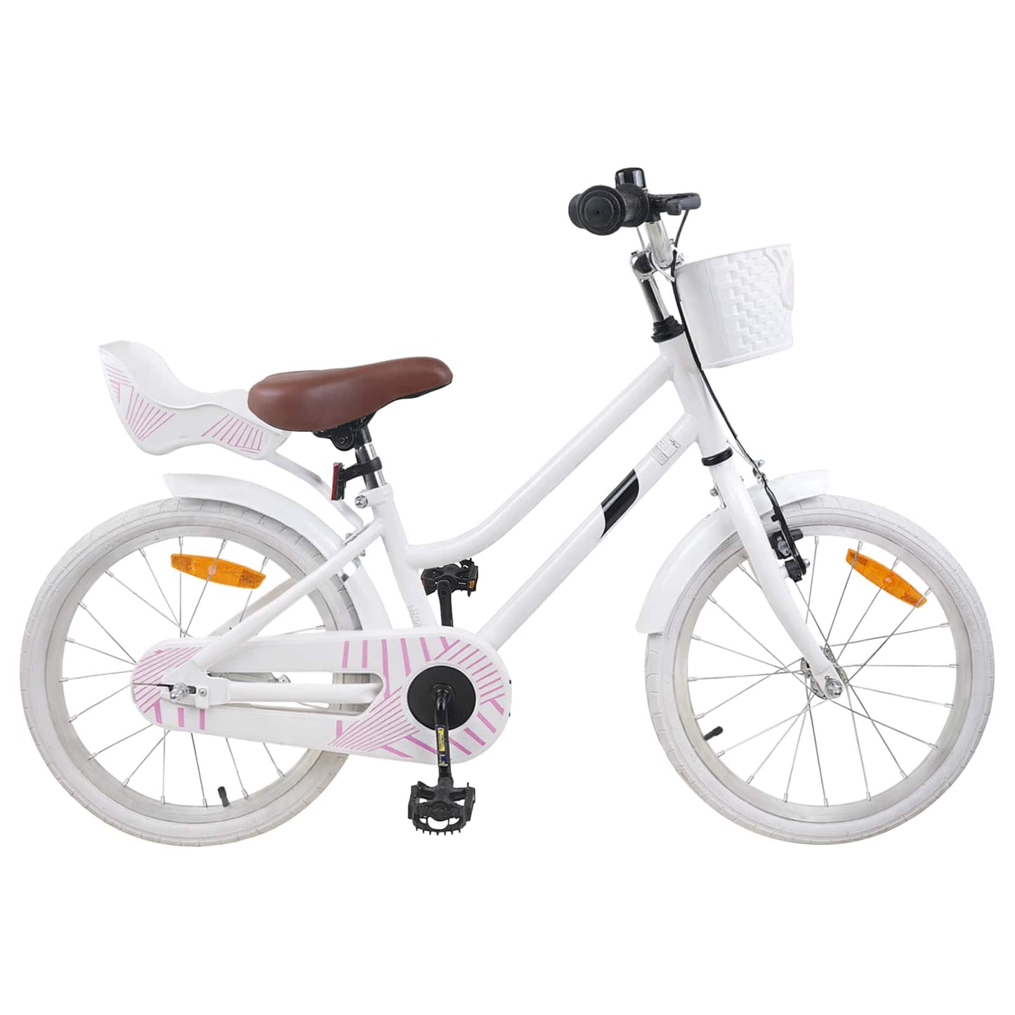 Børnecykel 18 tommer til 5-7 år gammel Hvid