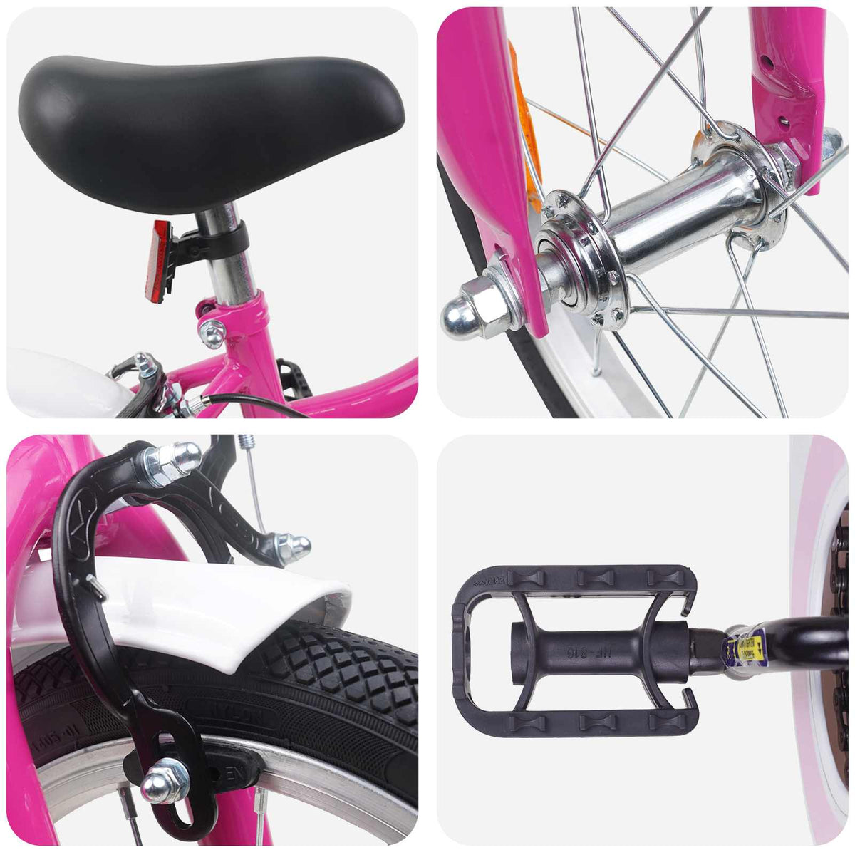 Børnecykel 14 tommer anbefalet til 3-5 år gammel Pink Hvid