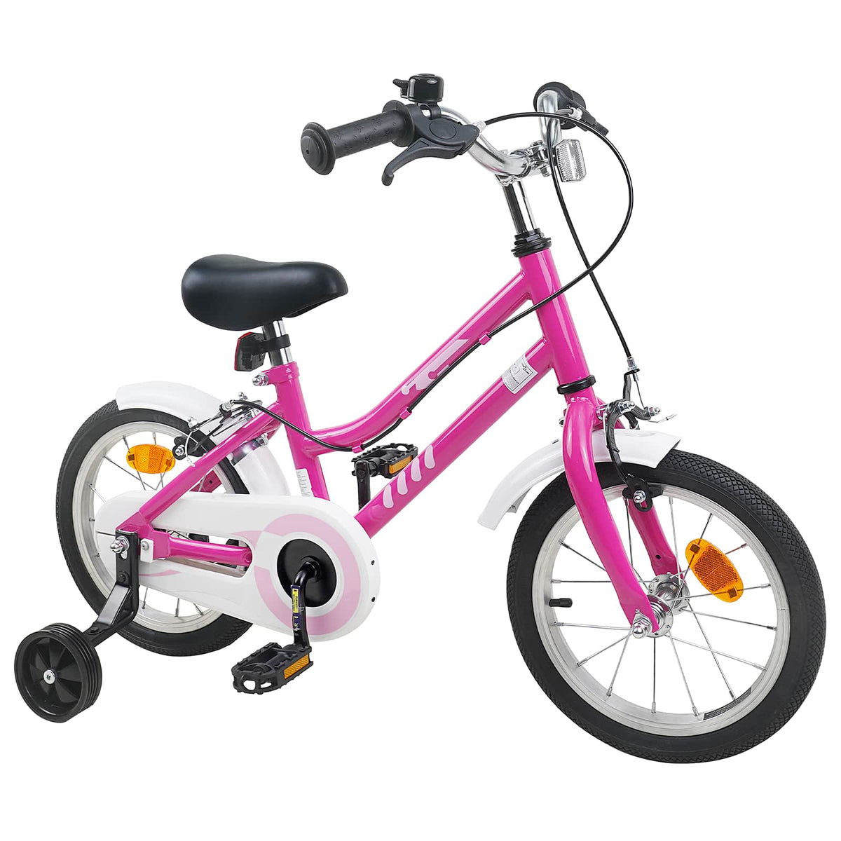 Børnecykel 14 tommer anbefalet til 3-5 år gammel Pink Hvid
